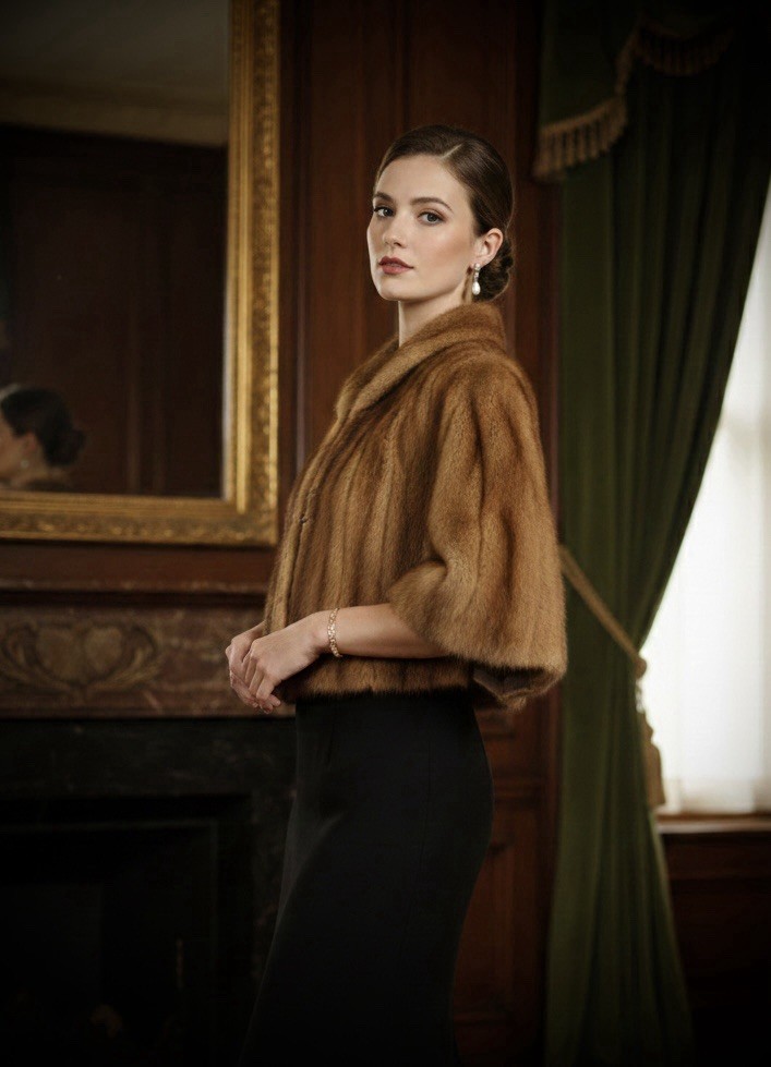 DISCOUNT VINTAGE MINK FUR STOLE WITH DAMAGE AND REPLACED LINING NO SHEDDING