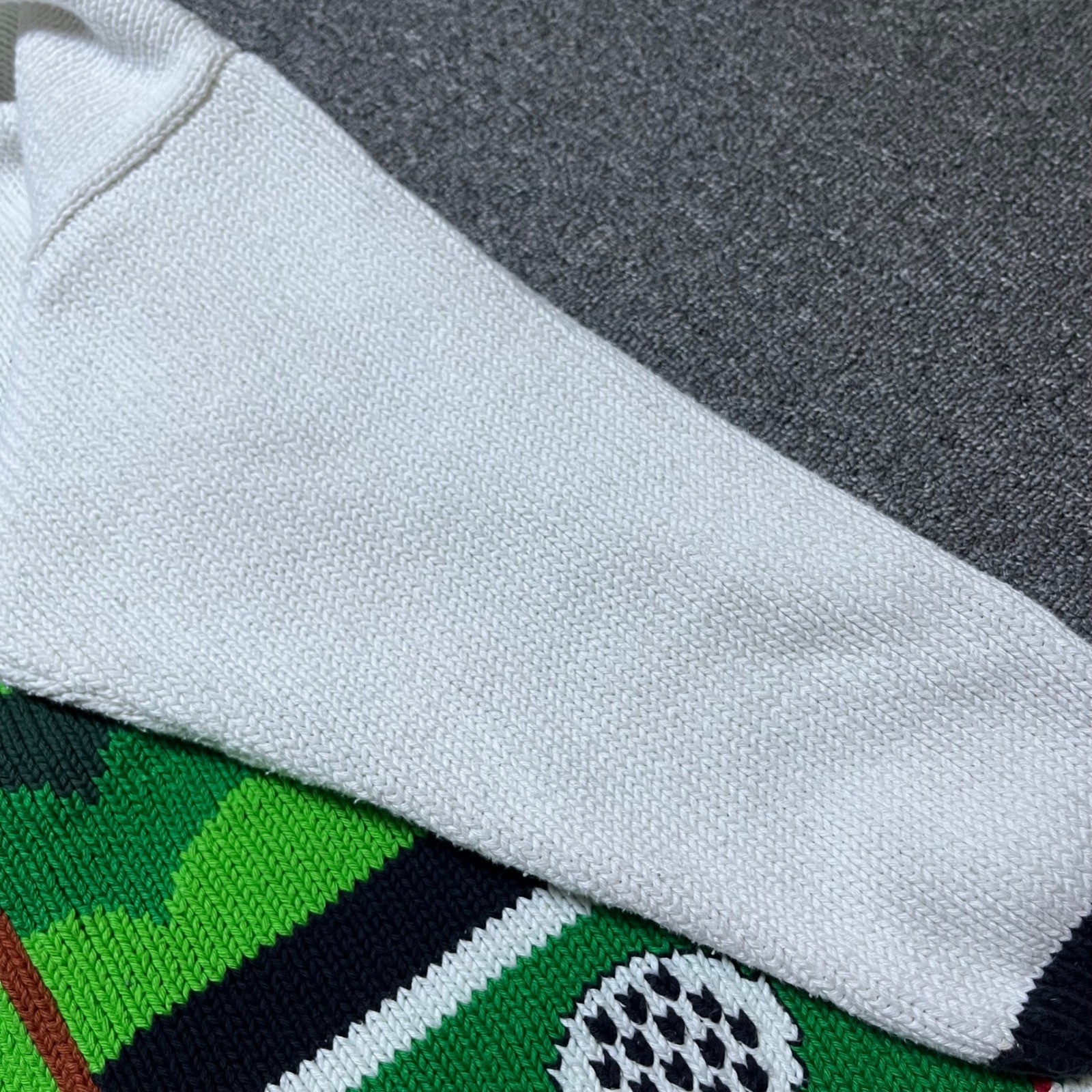 Vintage Andina Golf Cardigan Sweater XL White Green Knit Intarsia Cotton 90s
