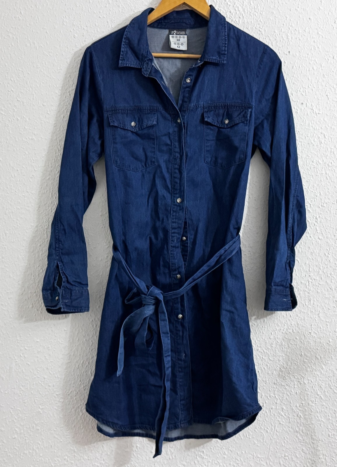 UP2FASHION Women’s Long Sleeve Denim Shirt Dress