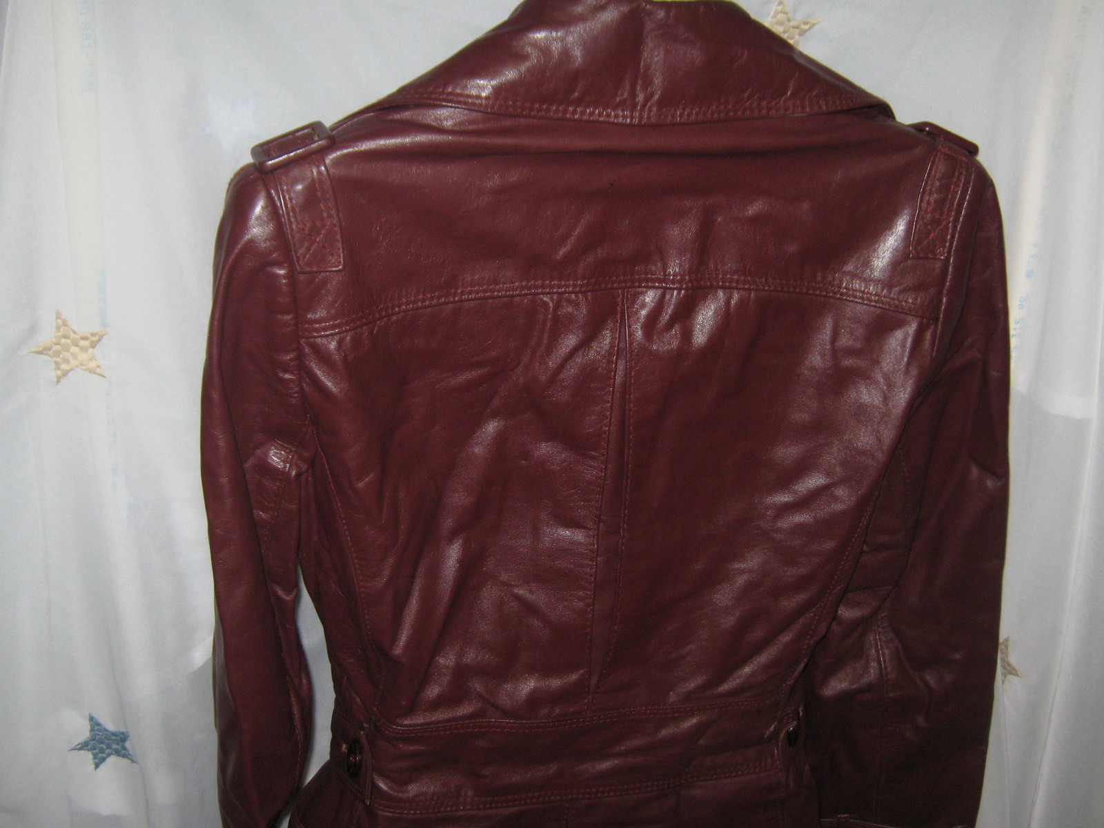 Stylish Vintage TFC Burgundy Leather Coat/Jacket Size 10 #CL15