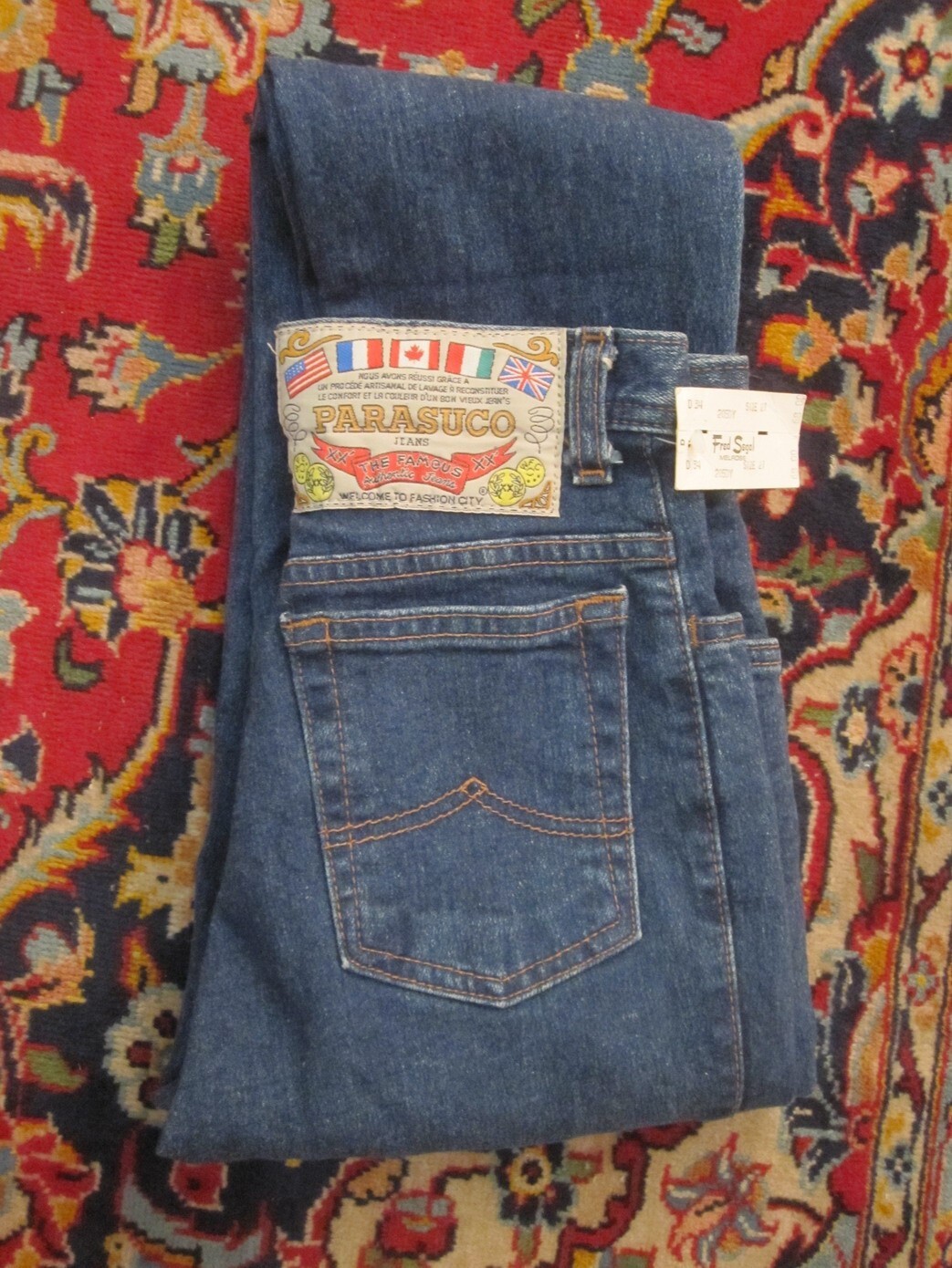VINTAGE PARASUCO DESIGNER WOMENS SKINNY LEG DENIM JEANS SZ 27 NWT! FREE SHIP!