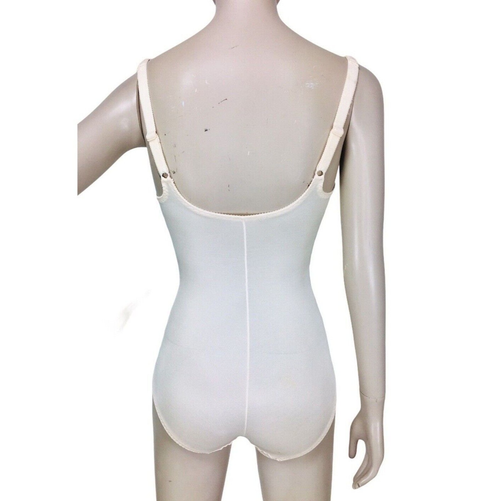 Vintage 70s OLGA Boudoir Peignoir Underwire Bodysuit Shapewear Lace Girdle 34C