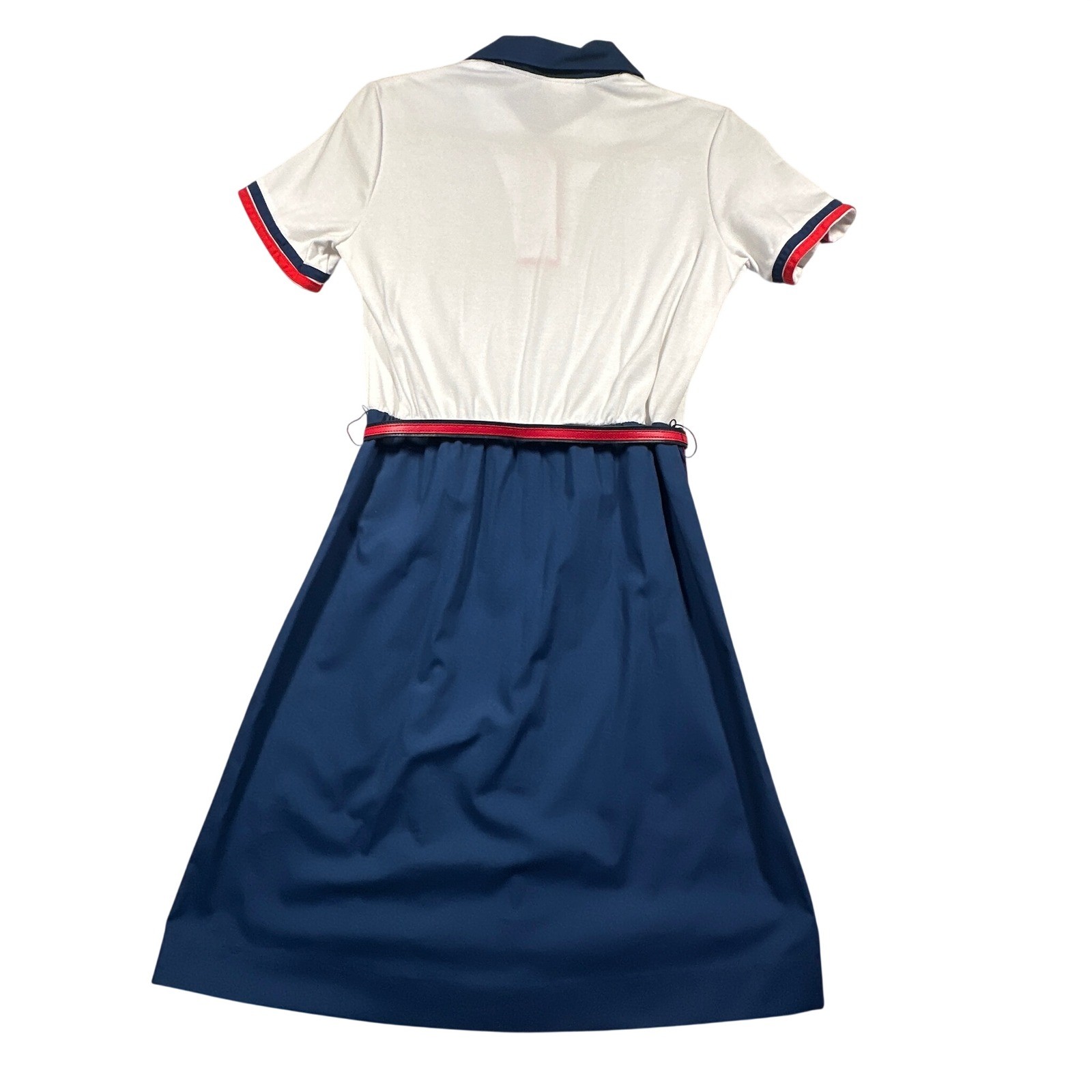 Sears The Sportdress Dress Women 11/12 Blue White Red 70s Vintage Union Made USA