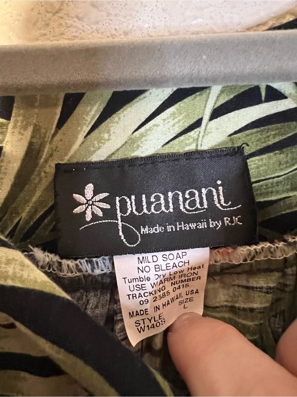 VTG Puanani RJC Dress Tropical Floral Hibiscus Hawaiian Luau Resortwear L W140S