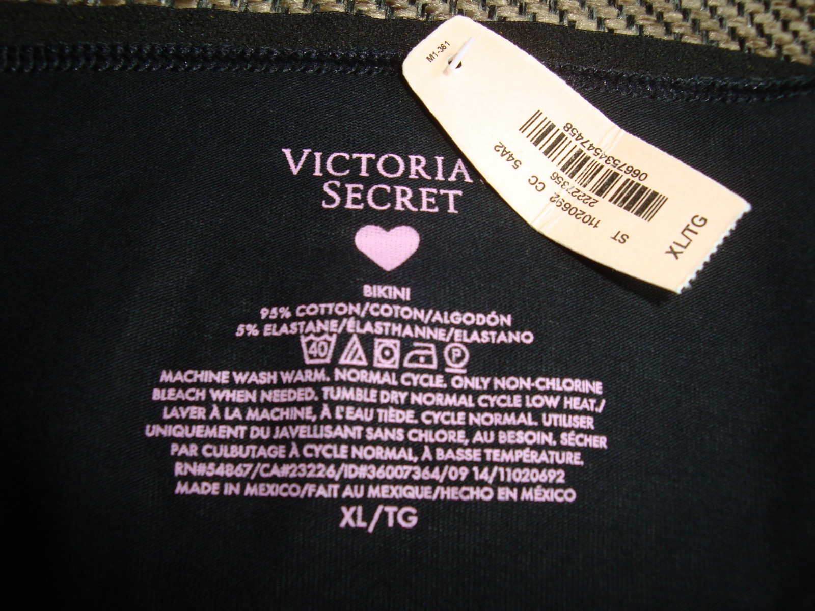 Lot of 3 Victoria’s Secret XL Vintage Black Cotton Logo Waist Bikini & Hiphugger