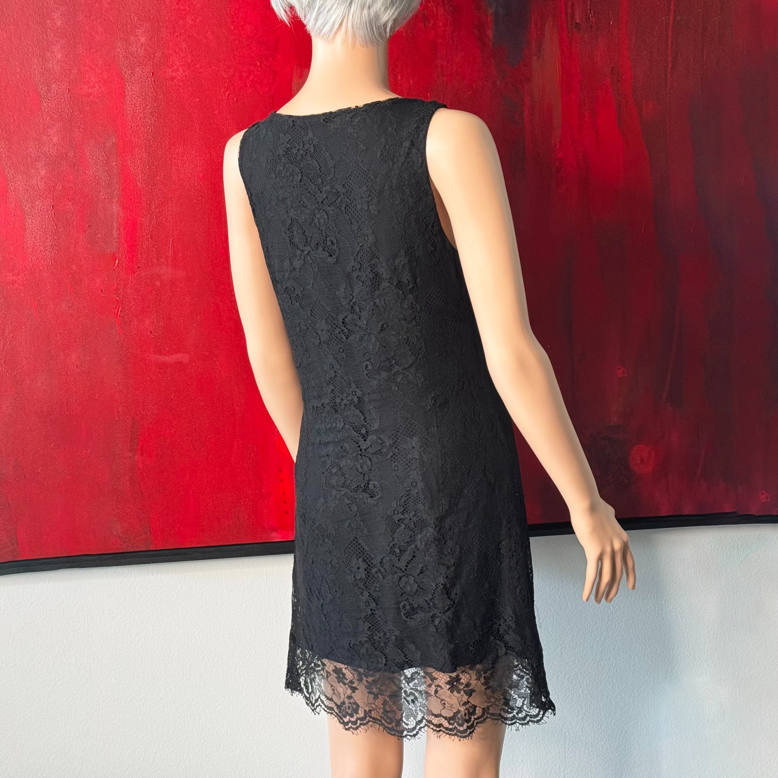 GIANNI VERSACE VERSUS black lace mini dress size 46 from S/S 1994