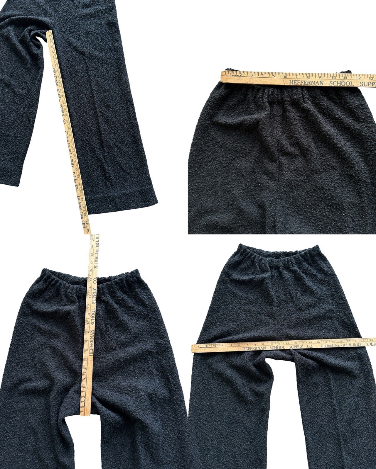 1960s Goldworm Italy Black Bouclé Knit Matching Set Mod Lounge Pant Suit