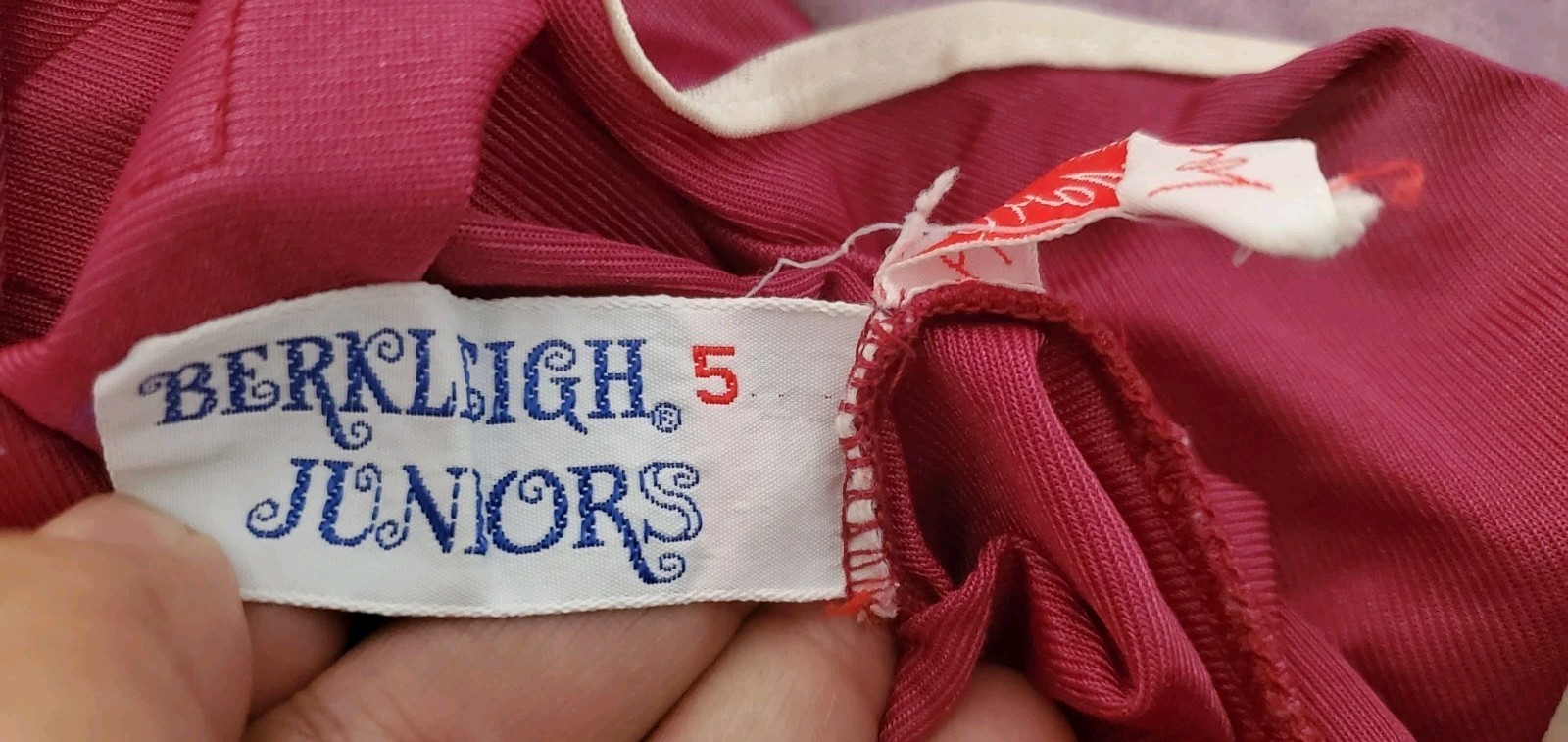 VTG Lord Taylor BERKLEIGH JUNIORS Plum Ivory Trim Side Slit Night Gown 5