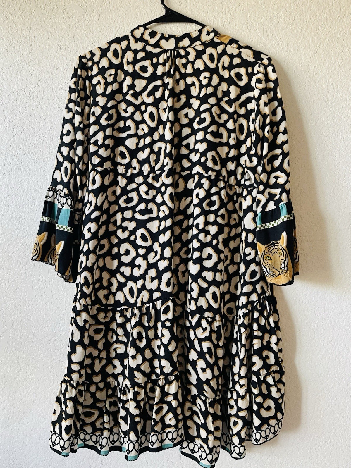 Vintage 90’s Viscosa Animal Tiger Leopard Babydoll Top/Dress Italy 1X/2X