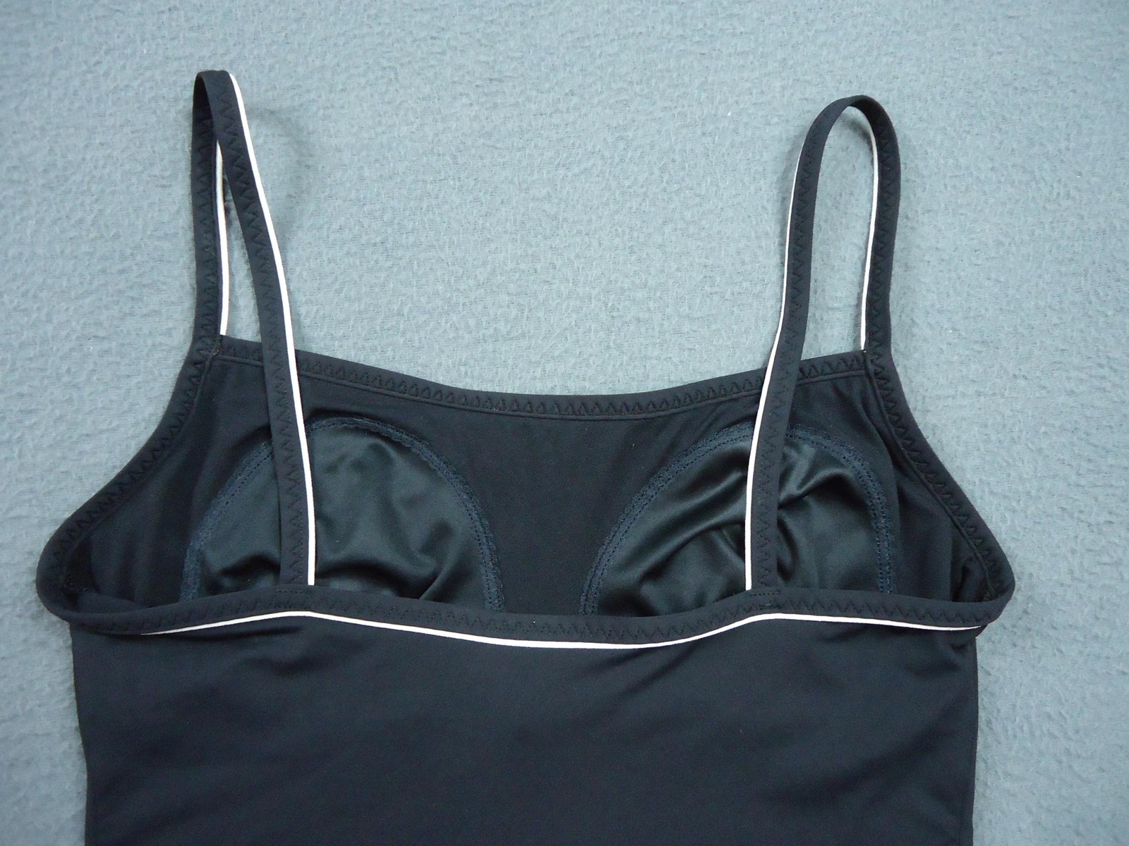 Vintage Ralph Lauren Swimsuit Women 14 Blue White Pony Trim Coastal Nautical 90s