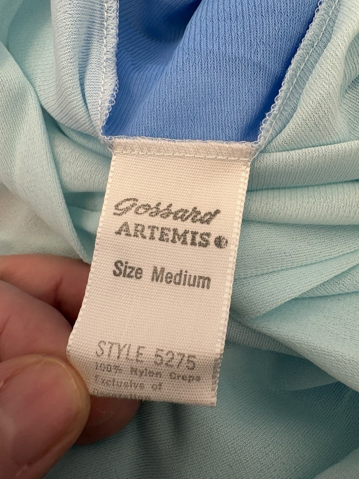 VTG gossard artemis Slip Dress Multi color Blues Style 5275 100% Nylon Crepe MED