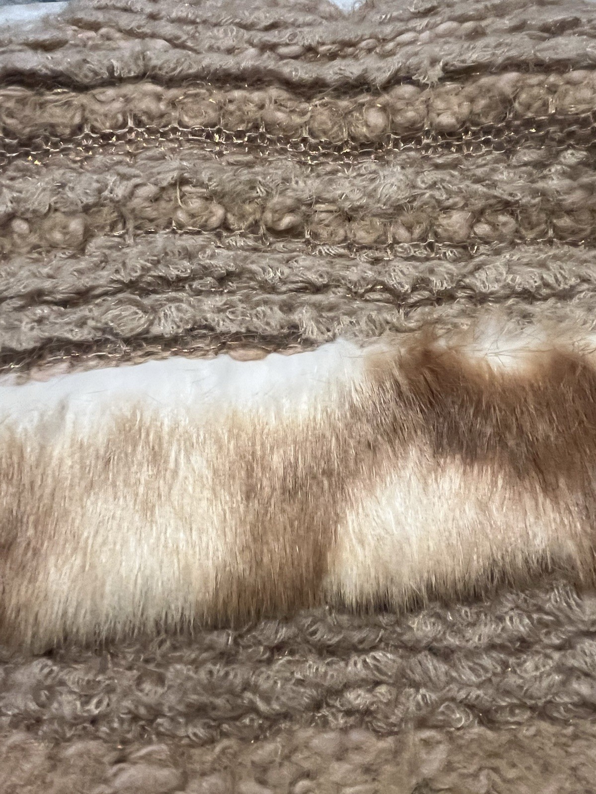 Vintage Made In Italy Vest Women Boho Luxury Faux Fur Wool Sz 10 (Eu 46) 60s-70s
