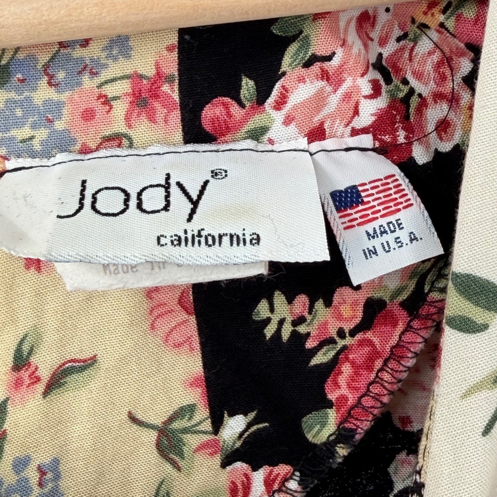 Vintage Jody California Patchwork Floral Dress 11 Medium USA Made Boho Prairie