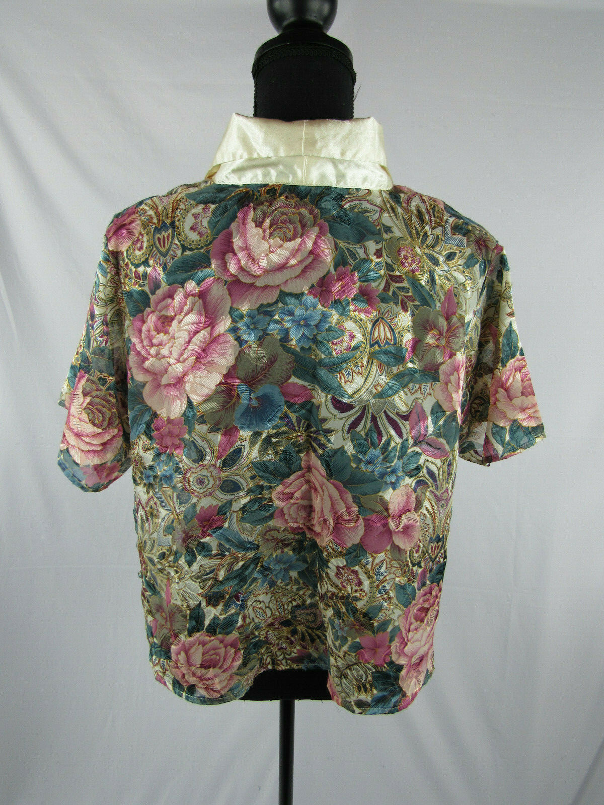 Victorias Secret Lingerie Sz S Gold Label Floral See Through Thru Blouse Vintage
