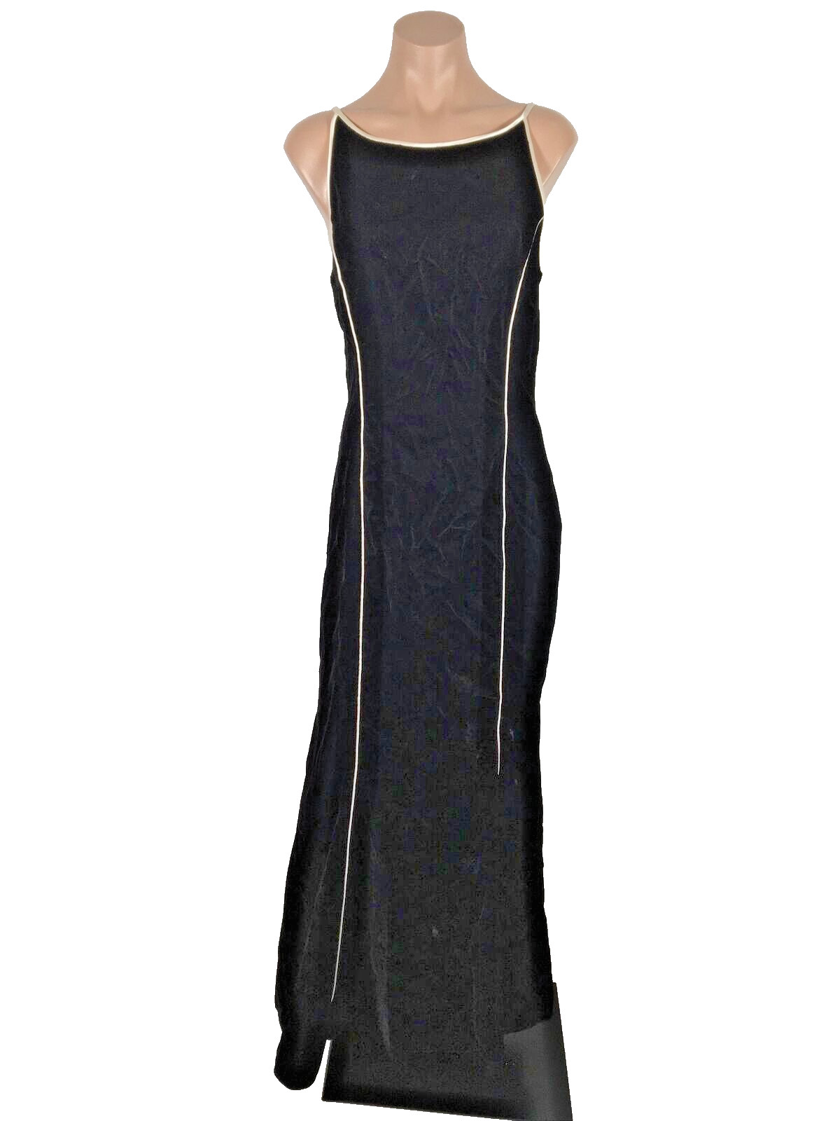 Vintage 90s y2k Prom Evening Dress JESSICA McCLINTOCK Velvet Black White 11/12