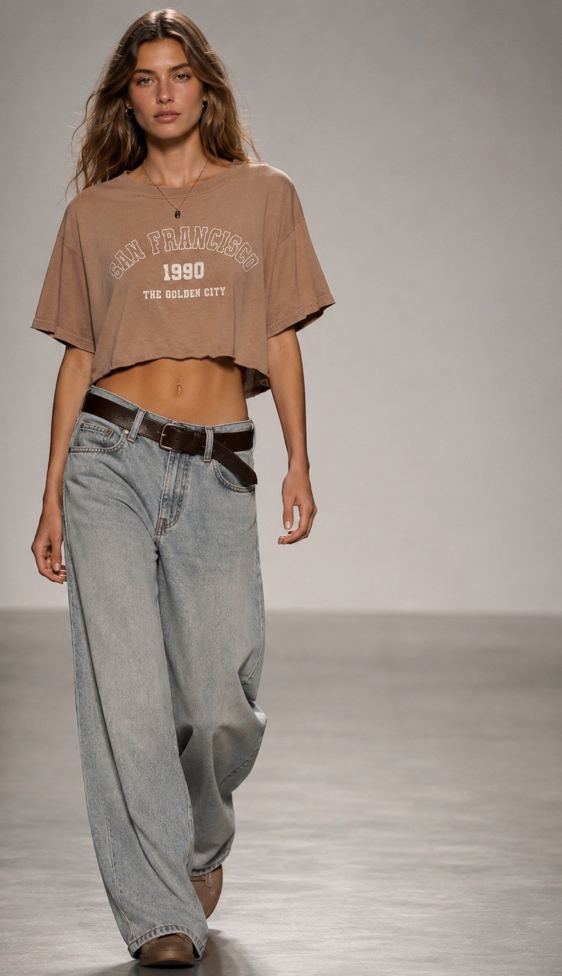 Vintage SPORTSGIRL Blouse Cropped TShirt Graphic Top Gen Z Preppy Streetwear S