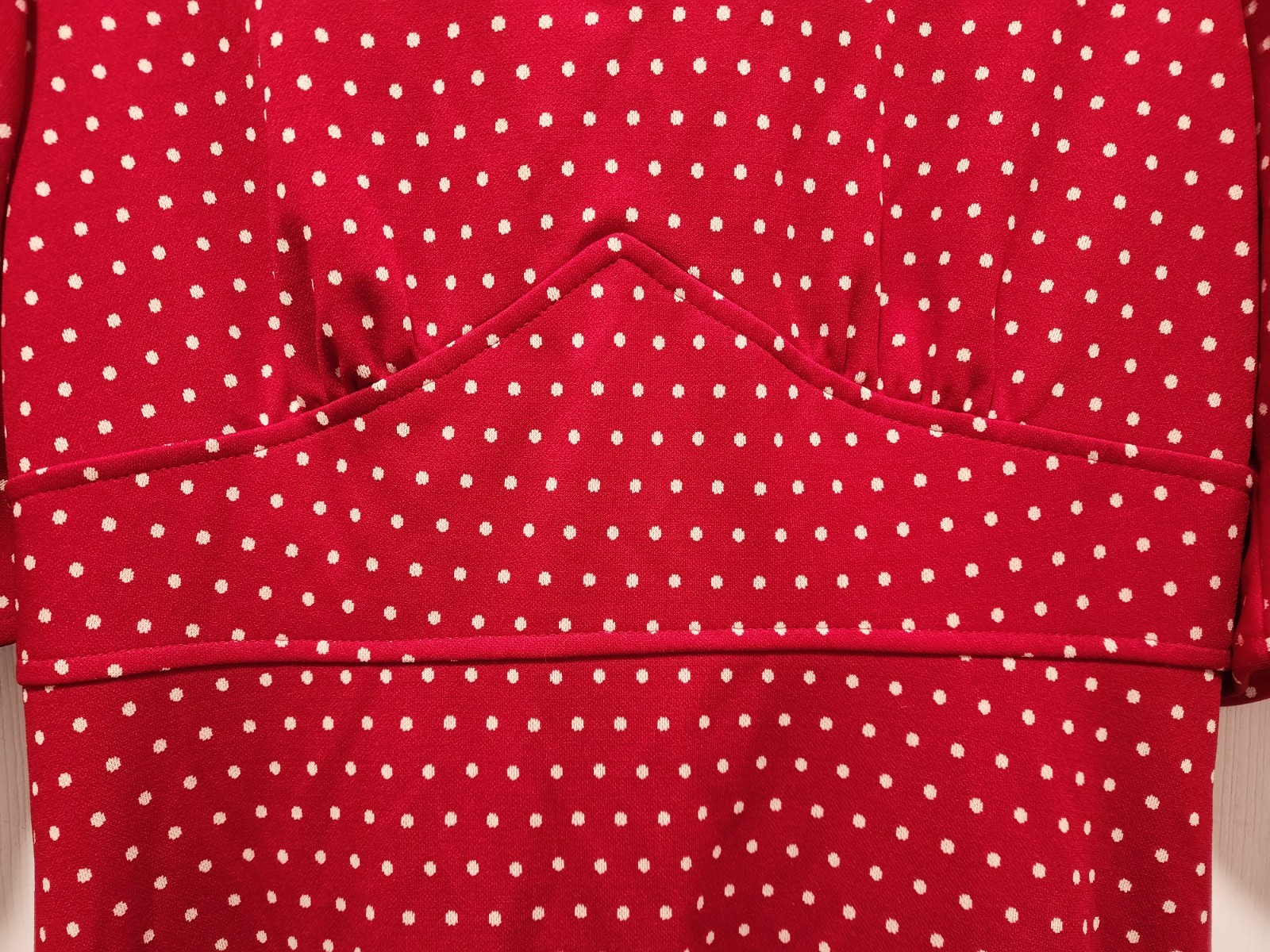 Vtg 60 70s Vicky Vaughn Red Polka Dot Fit Flare Flutter Sleeve Maxi Dress Sz Med