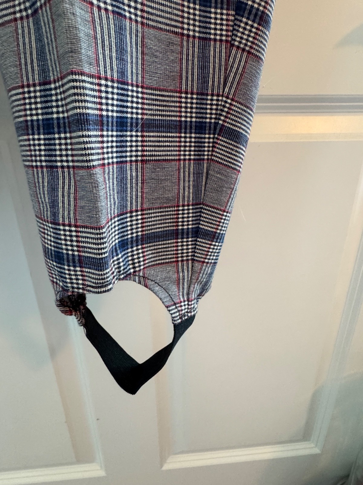 Vintage High-Waist COUNTERPARTS Blue/Gray Red Plaid Stirrup Pants 16W Pockets