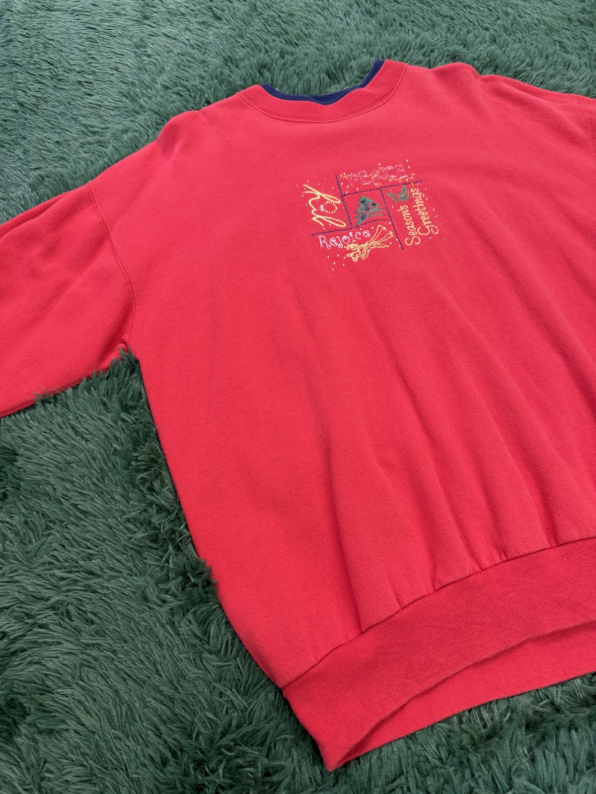 Vintage M&C Sportswear Red Christmas Sweatshirt Women’s Large Festive