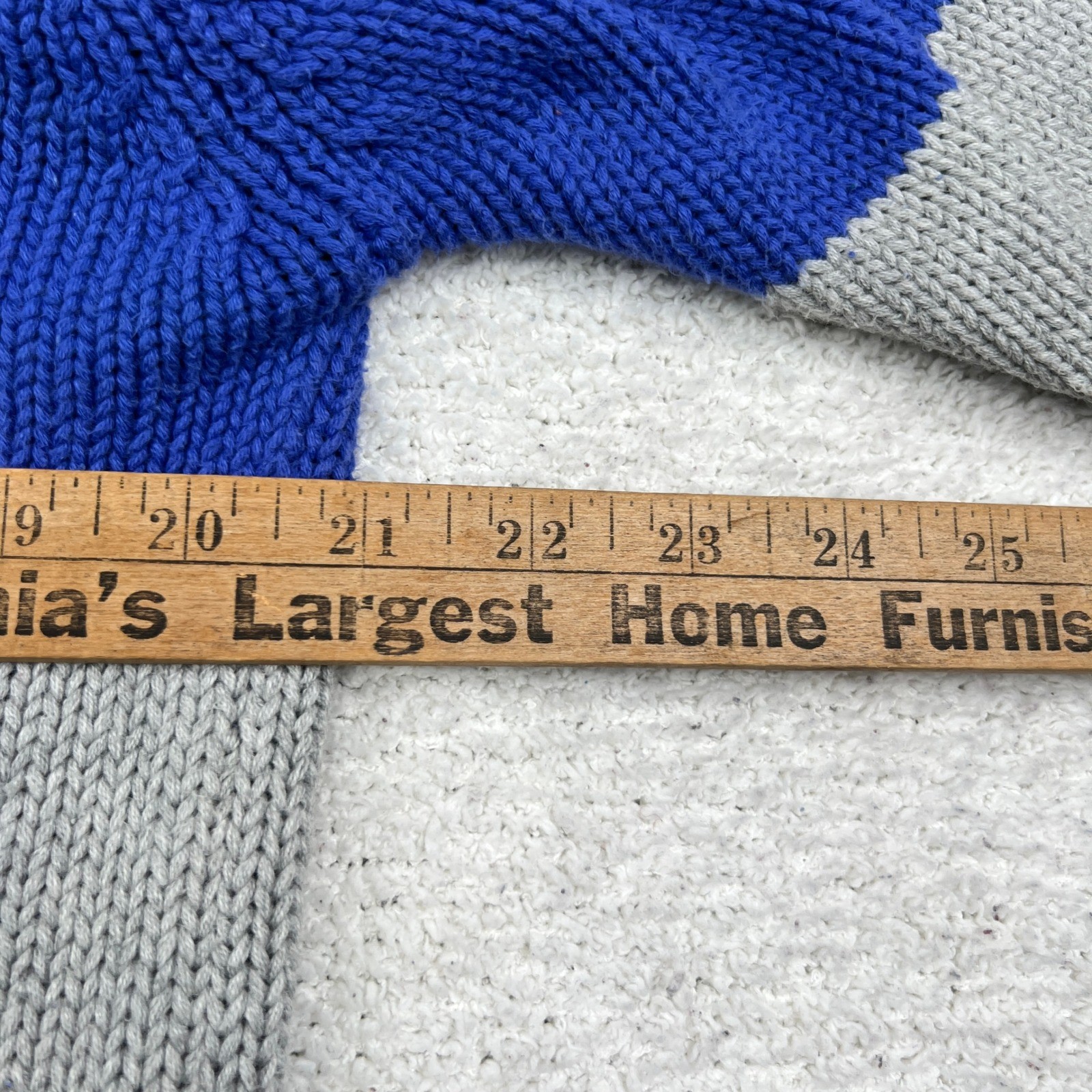 VTG LizSport Women Blue Striped V-Neck Cotton Knit Sweater Size S RN 52002
