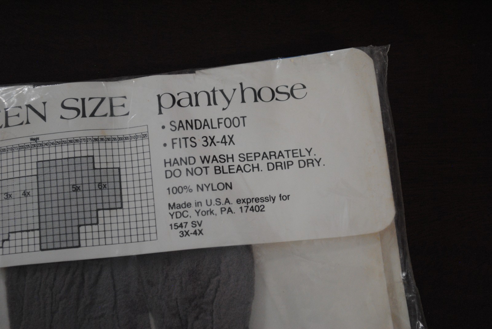 Vintage Super Value Queen Size Gray Plus Size Pany Hose Sandalfoot 3X 4X Sealed