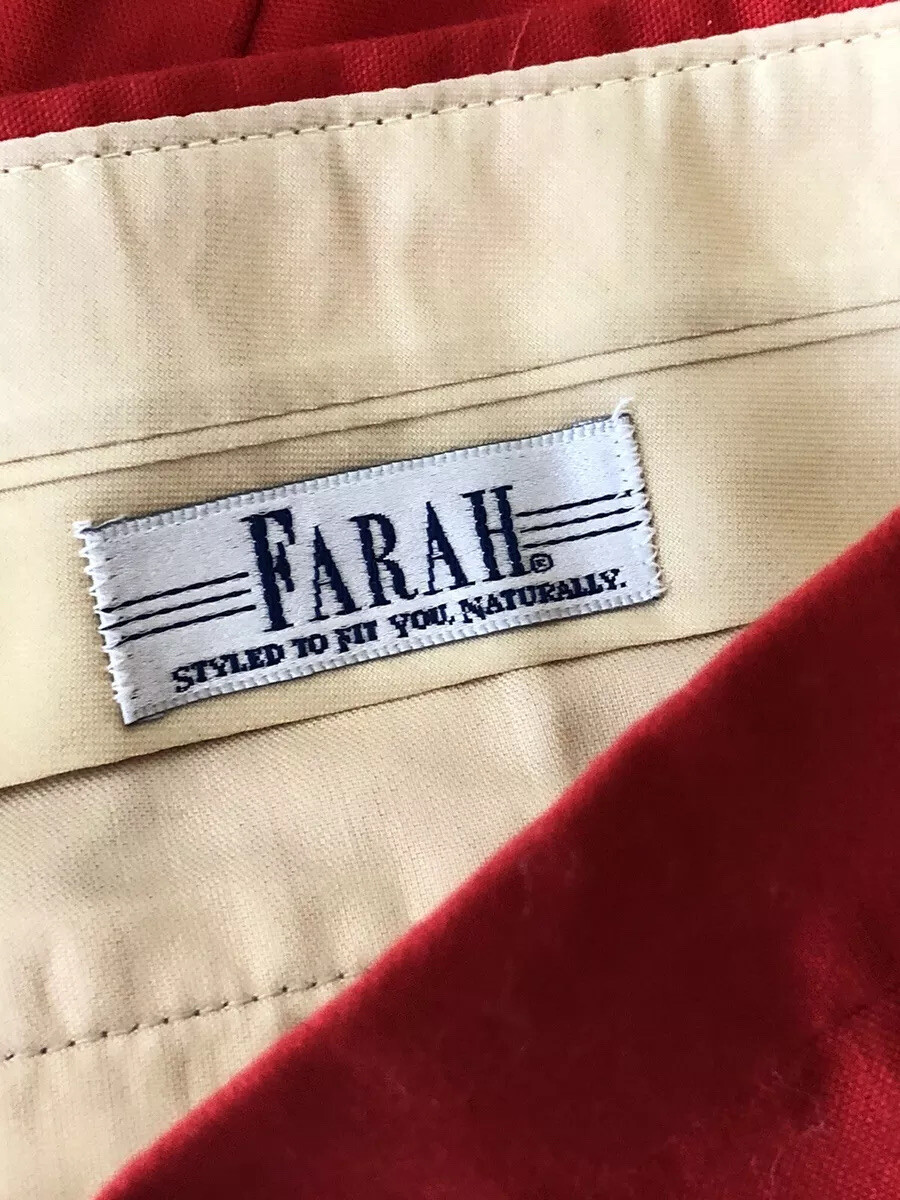 Fabulous Vintage NOS Red Farah Men’s Women’s Slacks Pants Inseam 30” Waist 34”