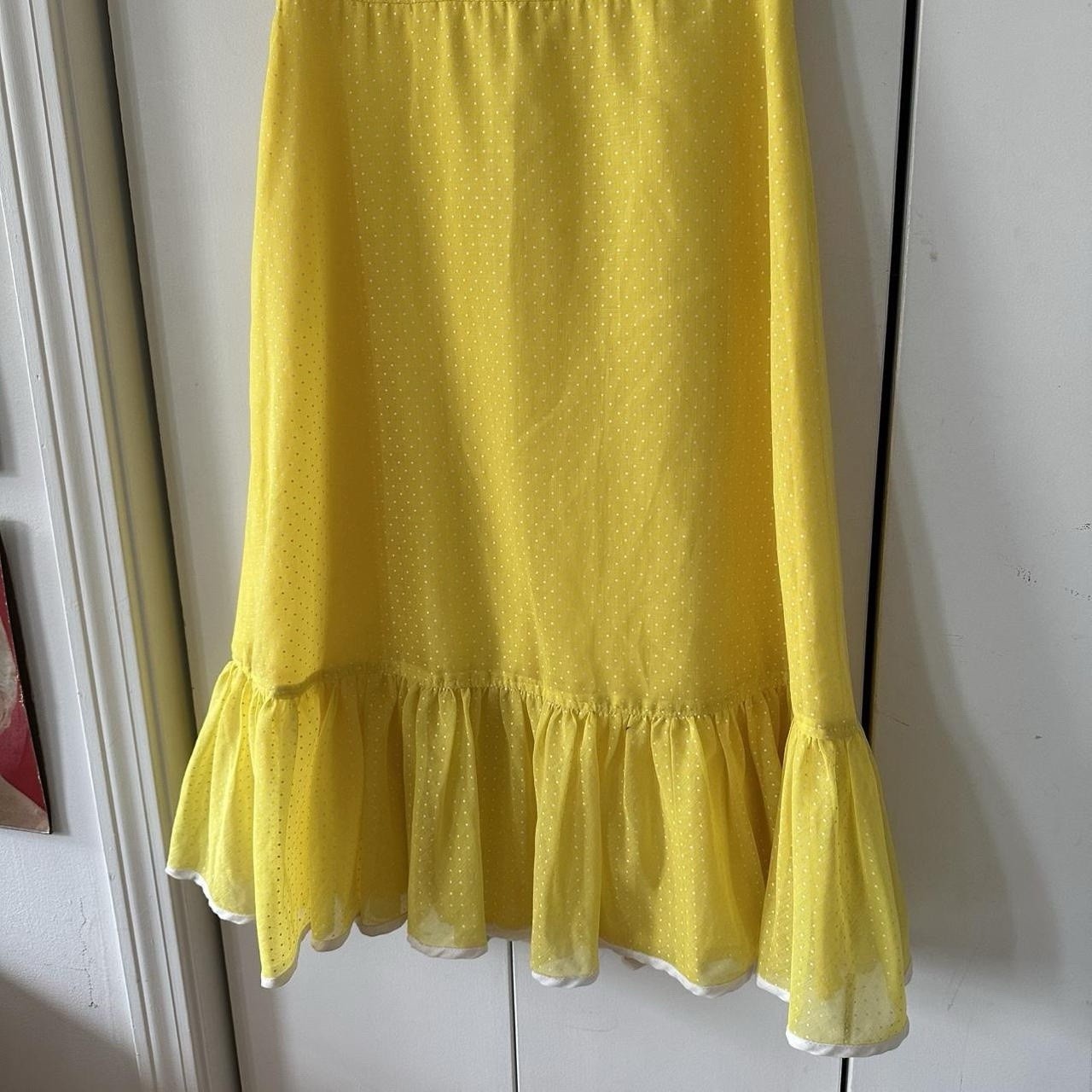 Vintage Deadstock 1950s/1960s Polka Dot Midi Length Dress Ruffle Miss Elliette M