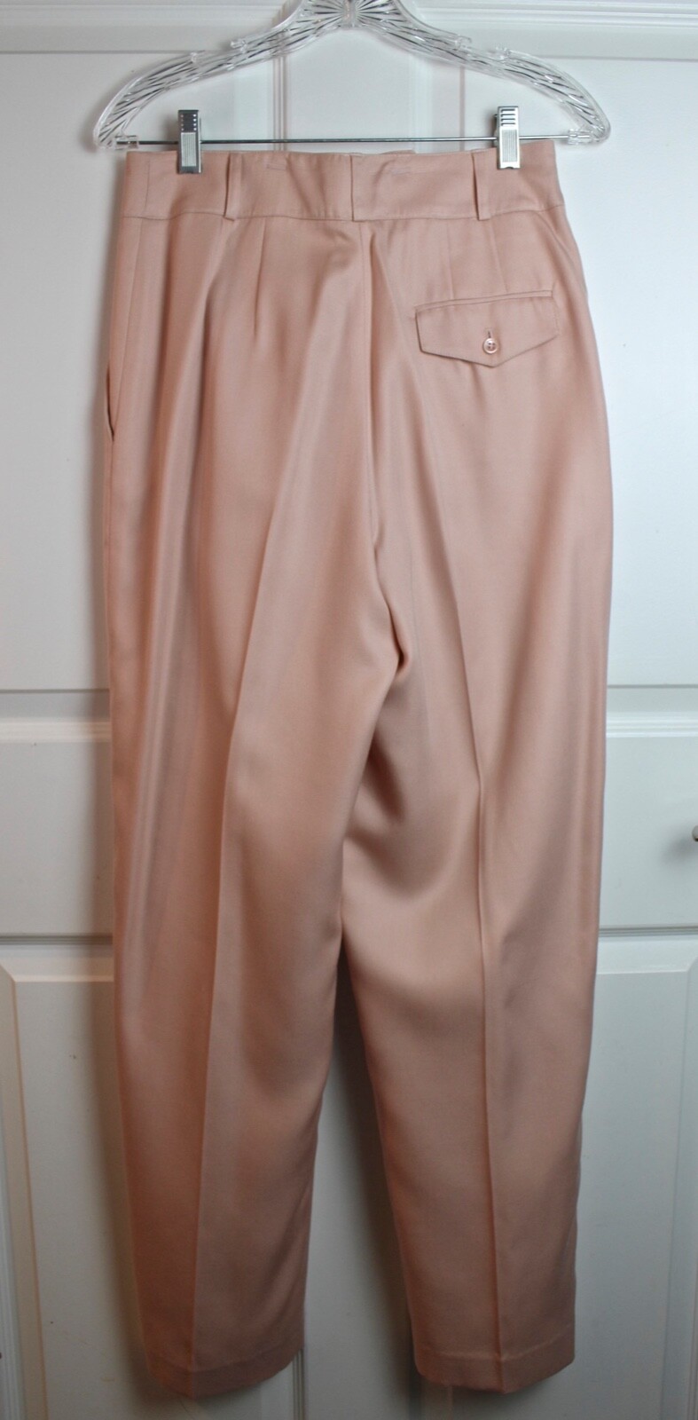 VTG 80s Liz Claiborne Collection Pink Twill Suit Set Jacket Pant Leather Belt 6