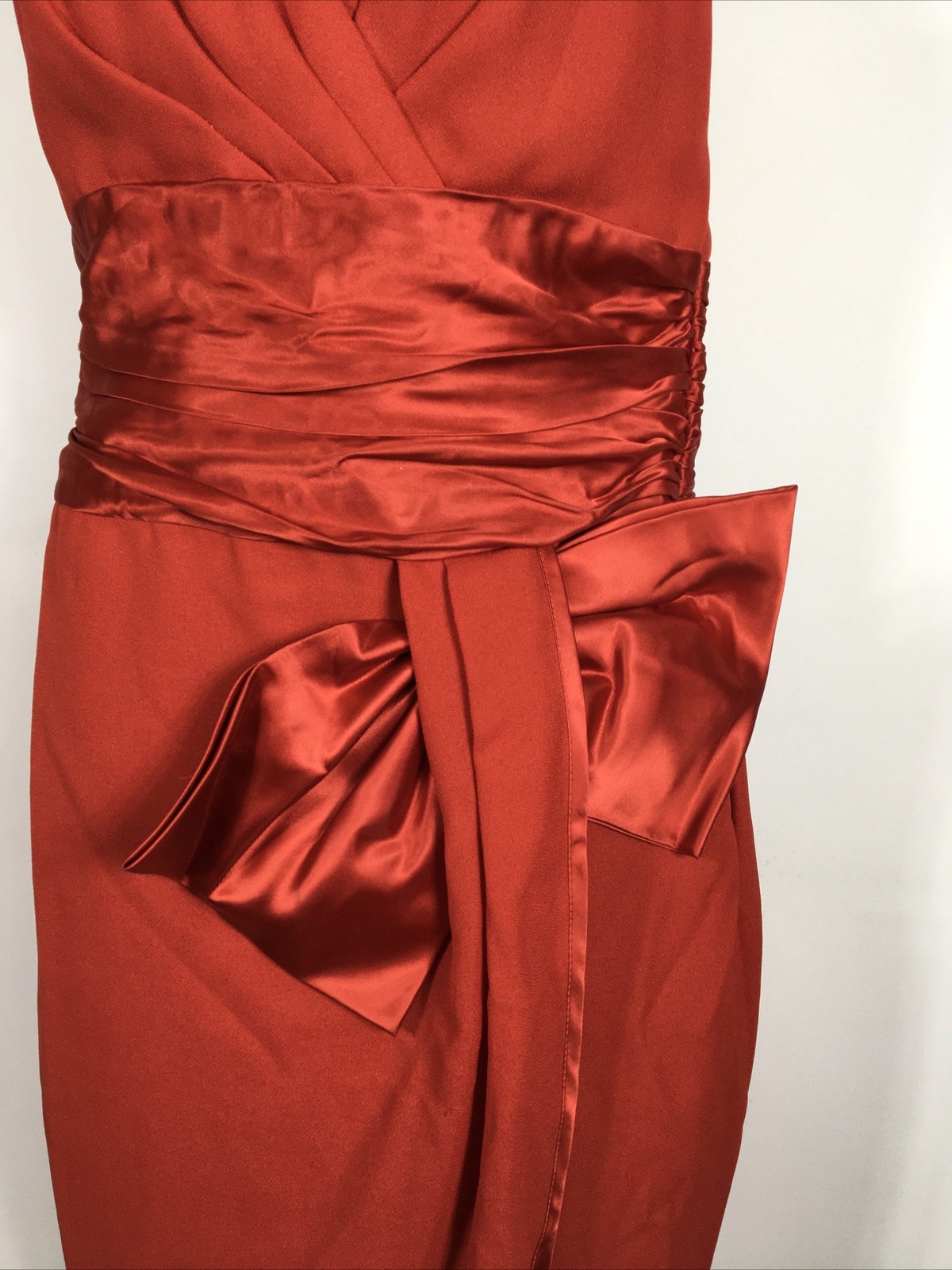 Vtg 80s Womens Prom Dress Formal Red Wrap Sweetheart Satin Darcy Sexy Union Made