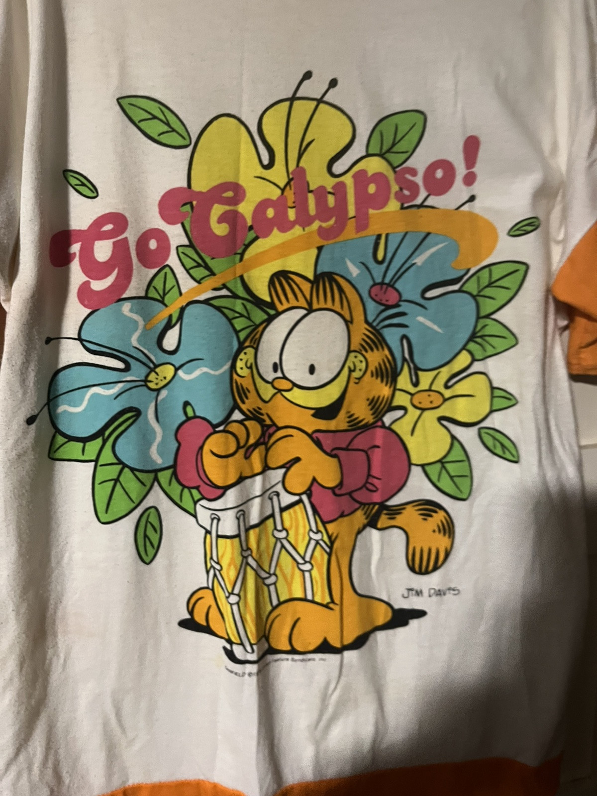 Vtg 70’s Garfield „Go Calypso” Women’s Sleep Shirt Pajama Party