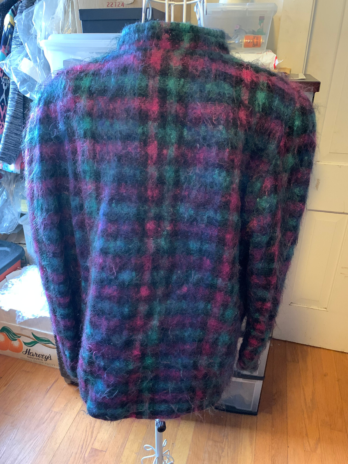 *VINTAGE* 1980s LOMBARDI INC. Mohair Plaid Jacket / Coat – Size 14