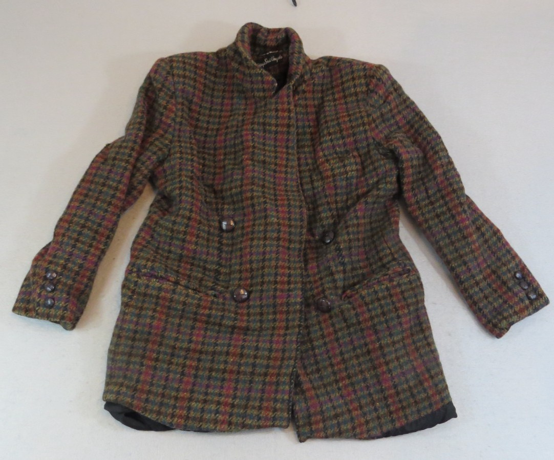 VTG Giorgio Di Sant’ Angelo Collectible Gold Double Breasted Tweed Blazer Small