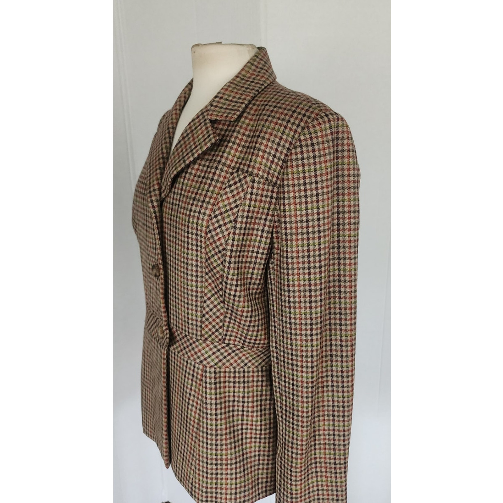 Vintage 1970s Bill Blass Wool Blazer Houndstooth Wool Jacket Neiman Marcus / L