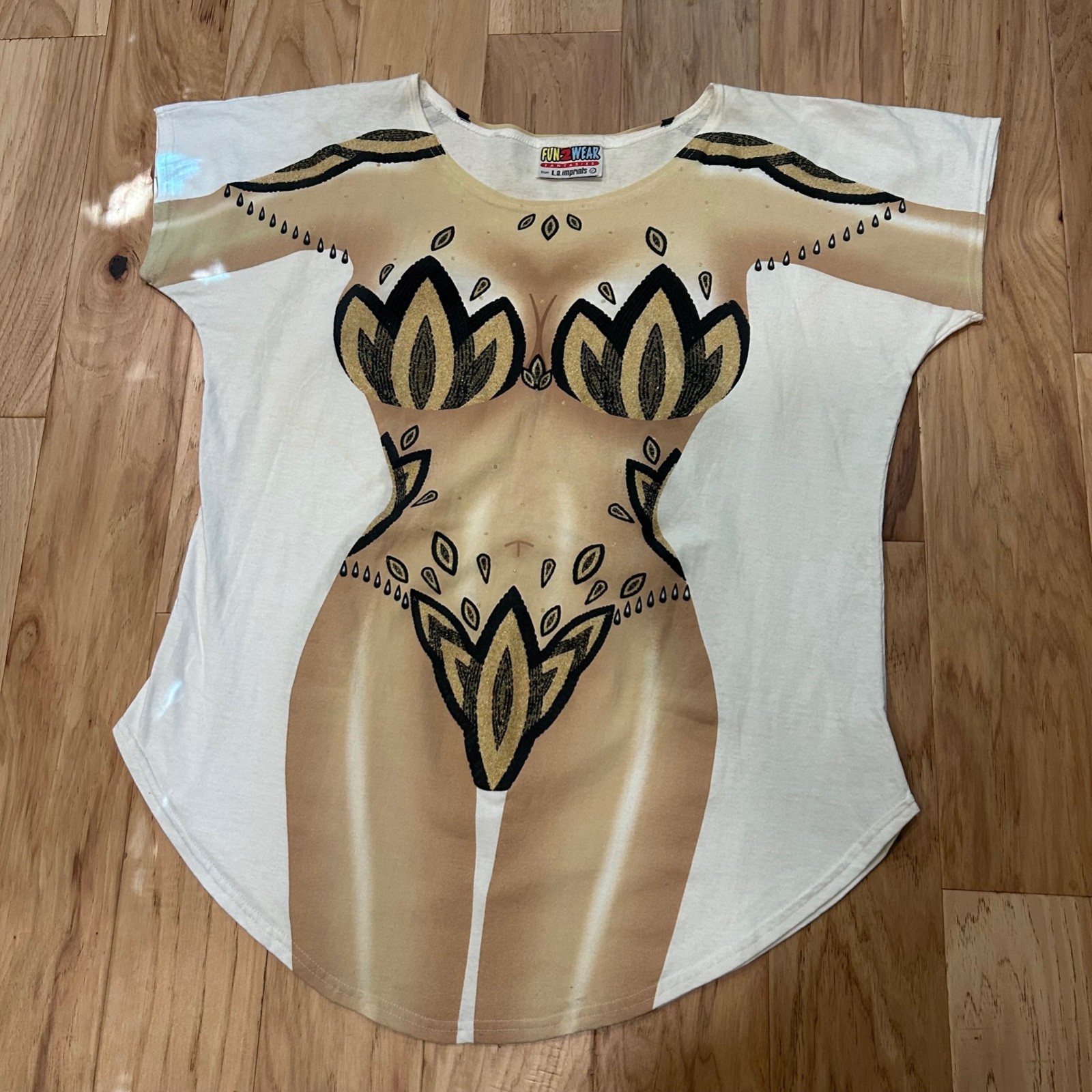 Vintage Fun2Wear Fantasies LA Imprints 80s 90s Swimsuit Cover Up Vegas Showgirl