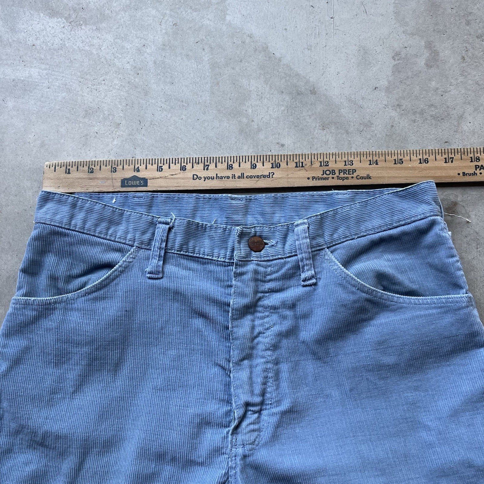 Vintage 70s Maverick Bell Bottom Pants Velvet Blue Corduroy Hippie Scovill Flare