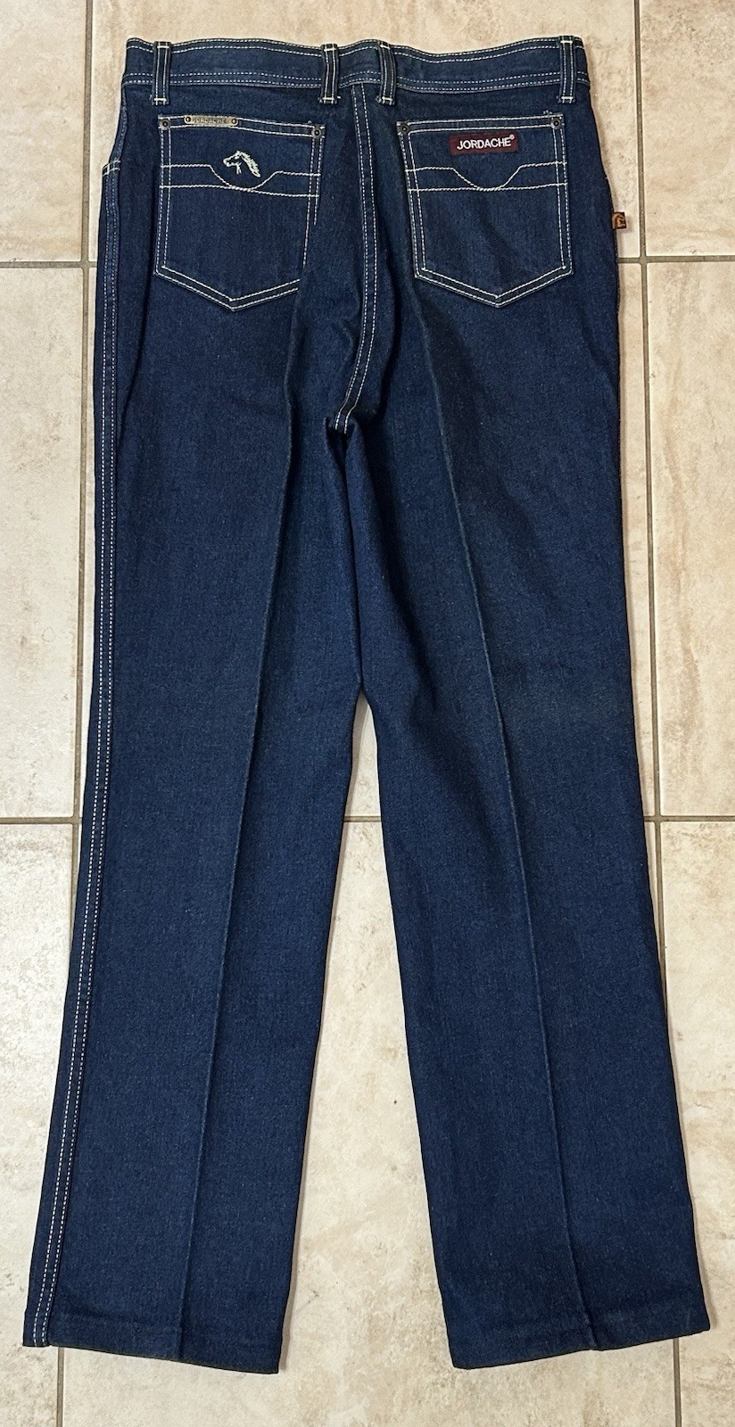 True Vintage 80s Jordache HorseHead Retro Blue Denim Straight Leg Western Jeans