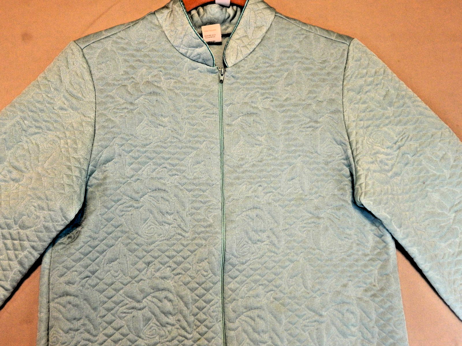 Sears, Roebuck & Co At Home quilted rose blue robe house coat size M medium vin