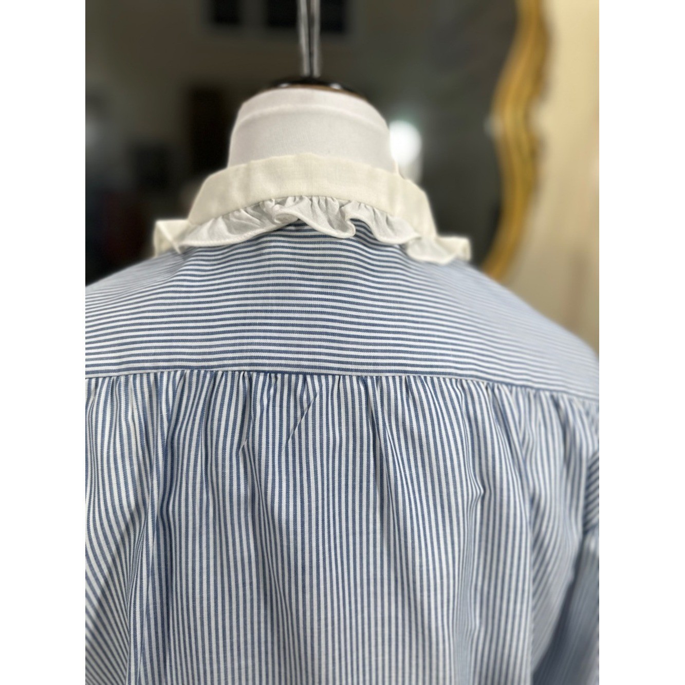 Oak Hill Shirt Size 14 Blue Striped Vintage Coquette Grandmacore