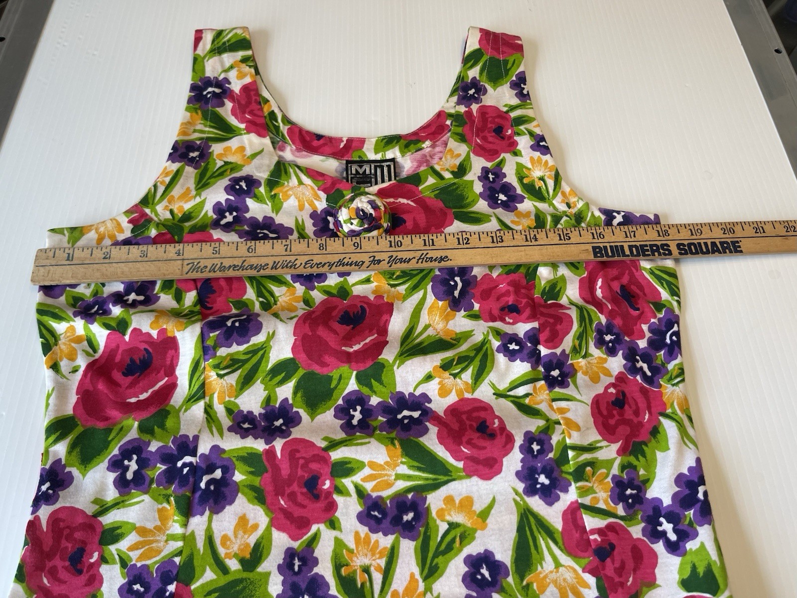Vintage 80s Floral Cotton Dress With Pockets Size S/M Cottagecore