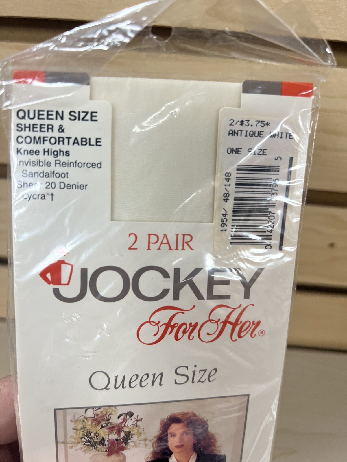 Vintage NOS Jockey For Her Queen Size Knee Highs Pack of 2 Antigue White One Siz