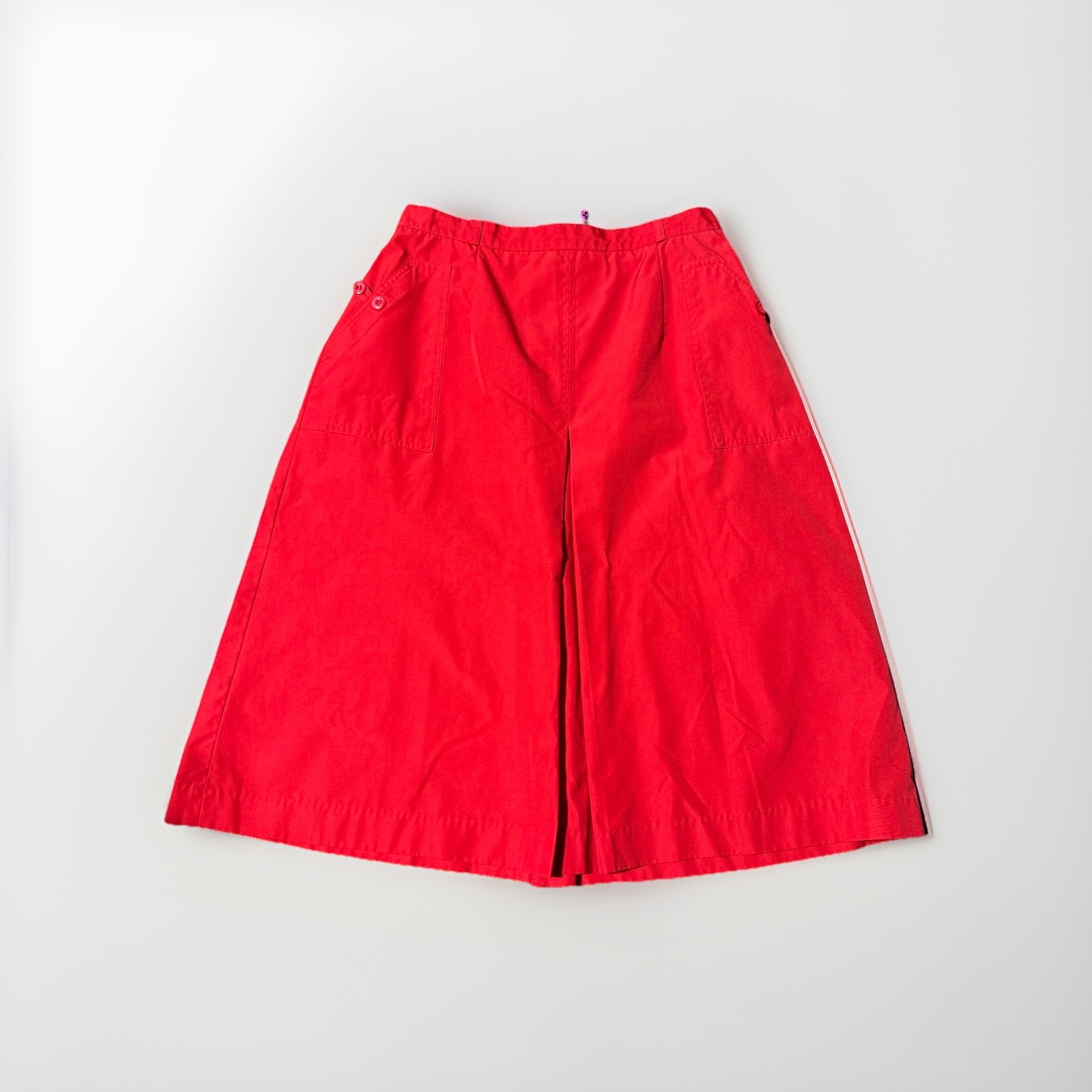 1980’s Carriage Court Red High Waisted Skirt Red Midi Skirt