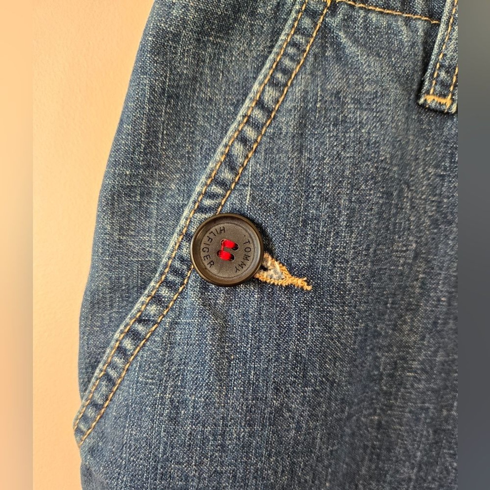 VTG Tommy Hilfiger Y2K High Rise Straight Leg Jeans Side Zip Ankle Size 12