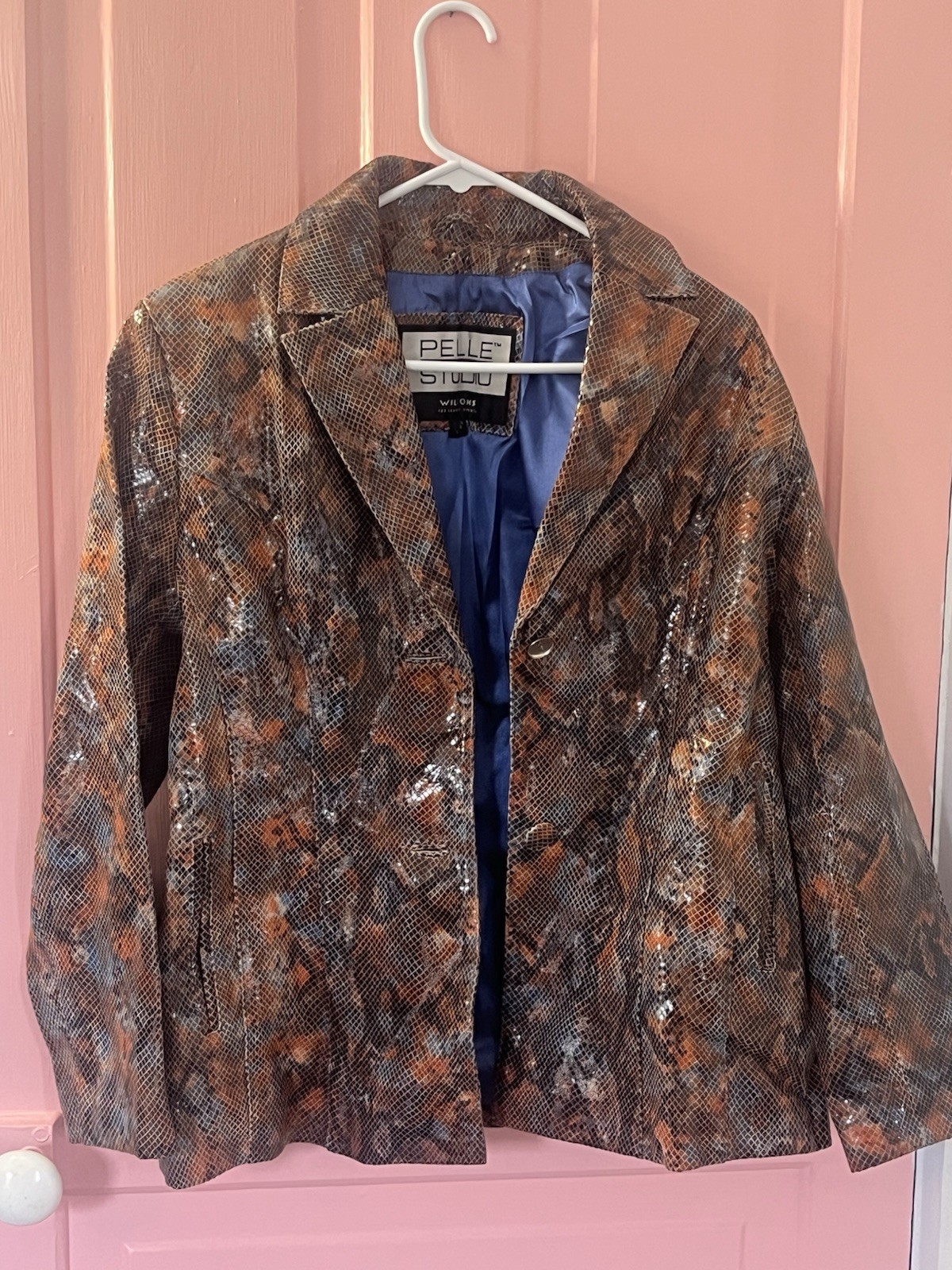 Pelle Studio Wilson’s Leather Women’s Brown Snakeskin Pattern Jacket, Medium