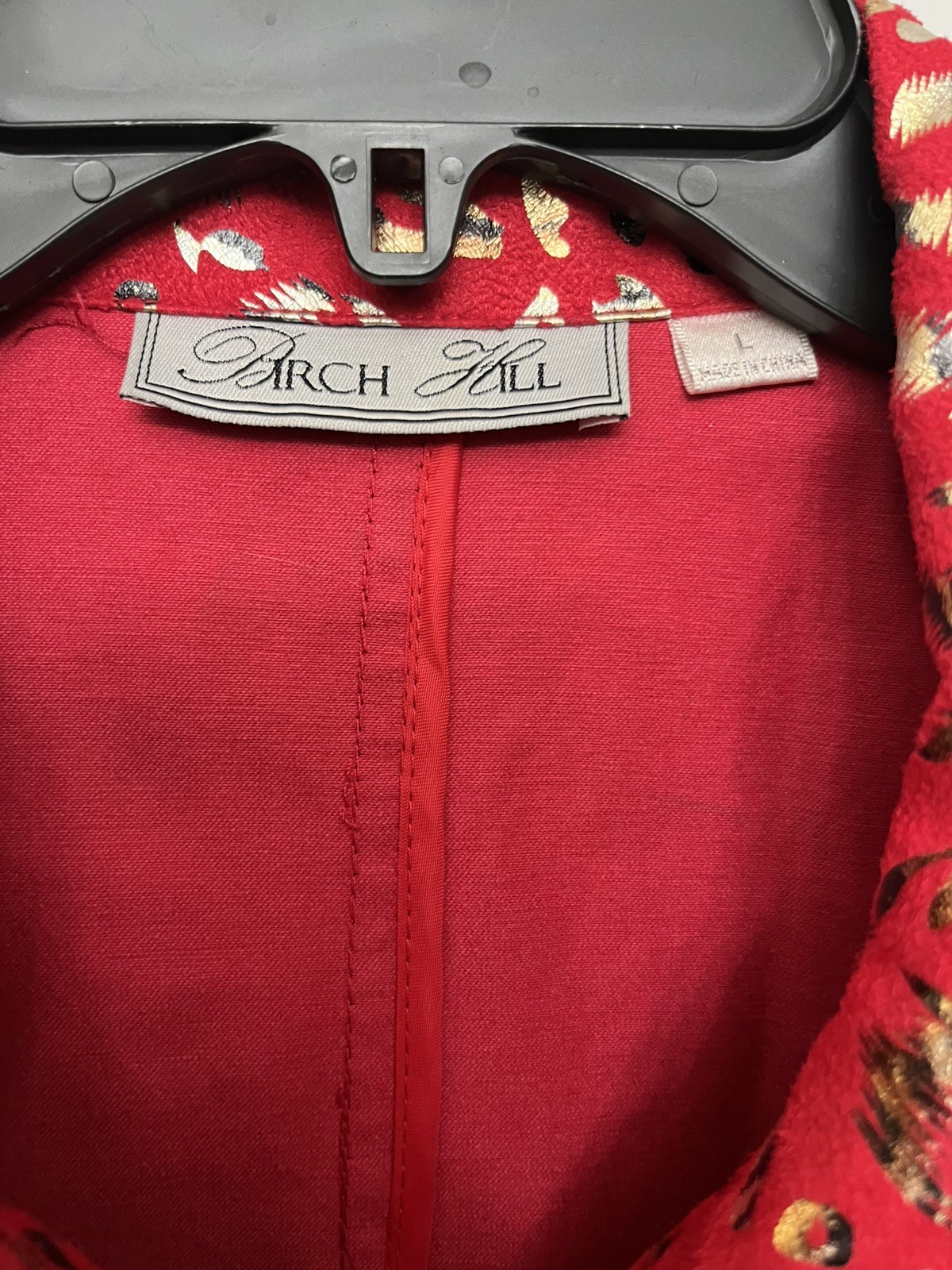 Vintage Birch Hill Red w/ gold Spots Blazer Jacket Sz large Unique well made