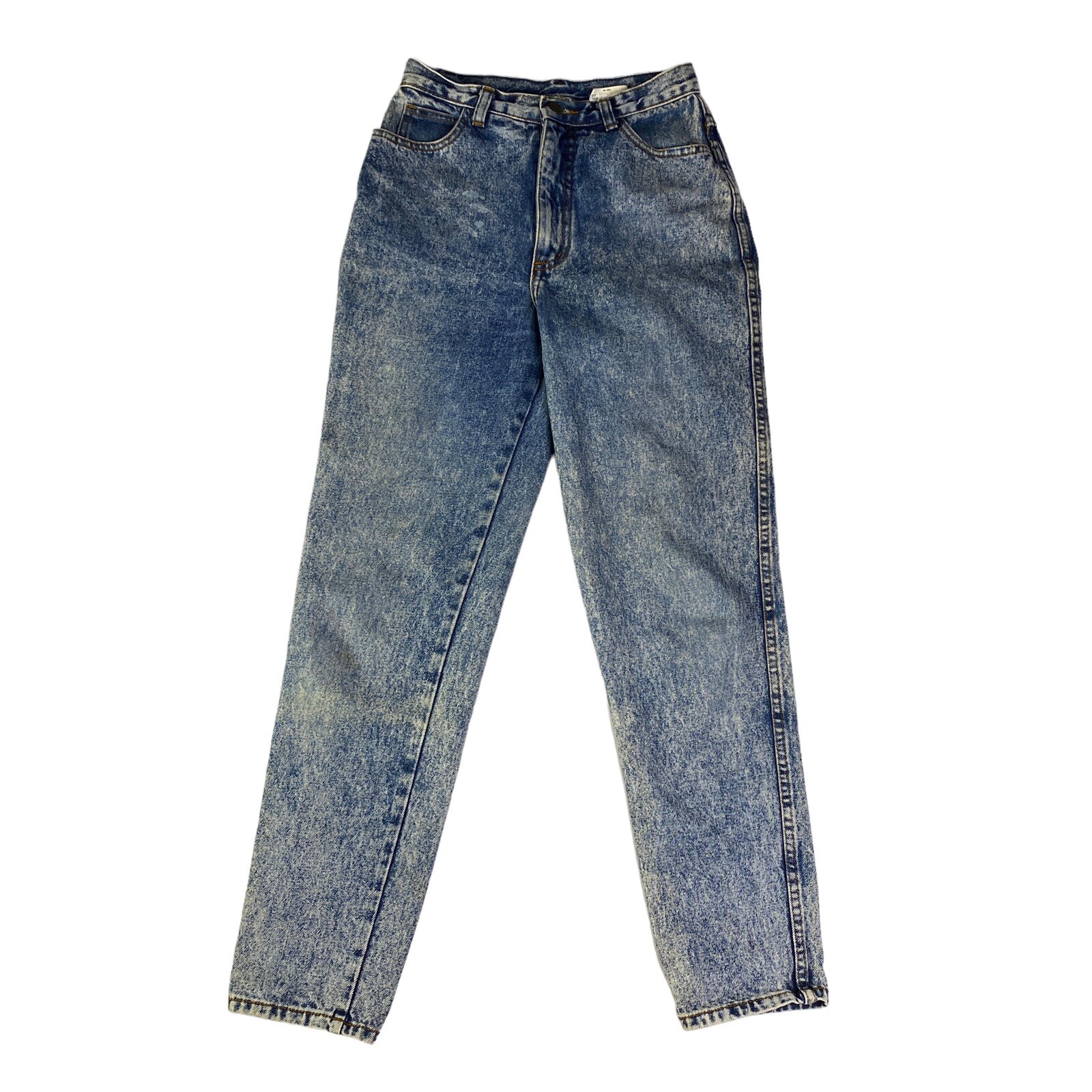 Vintage 80s 90s Made in The Shade USA Blue Stonewash Taper Straight Jeans Size 7