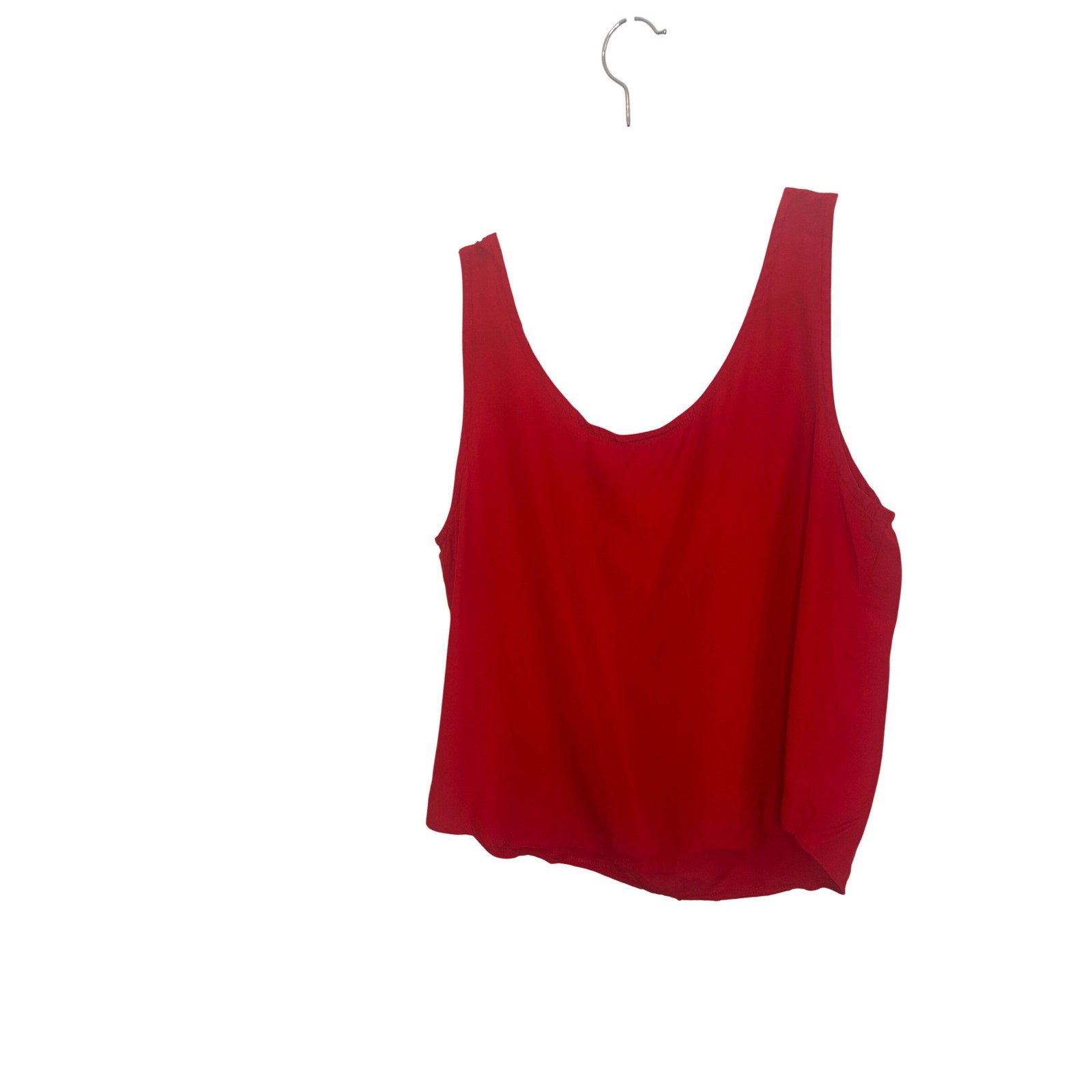 Rumours 80s Vintage Red Scoop Neck Tank Top Sleeveless Blouse Made in USA Large