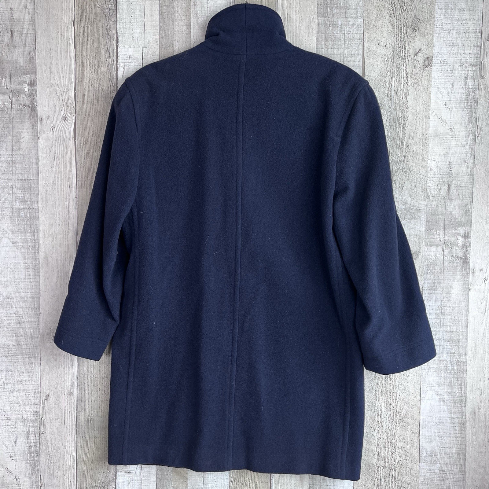 Vintage 80s Lands End Direct Merchant Wool Blazer Women Size 6 Navy Jacket USA