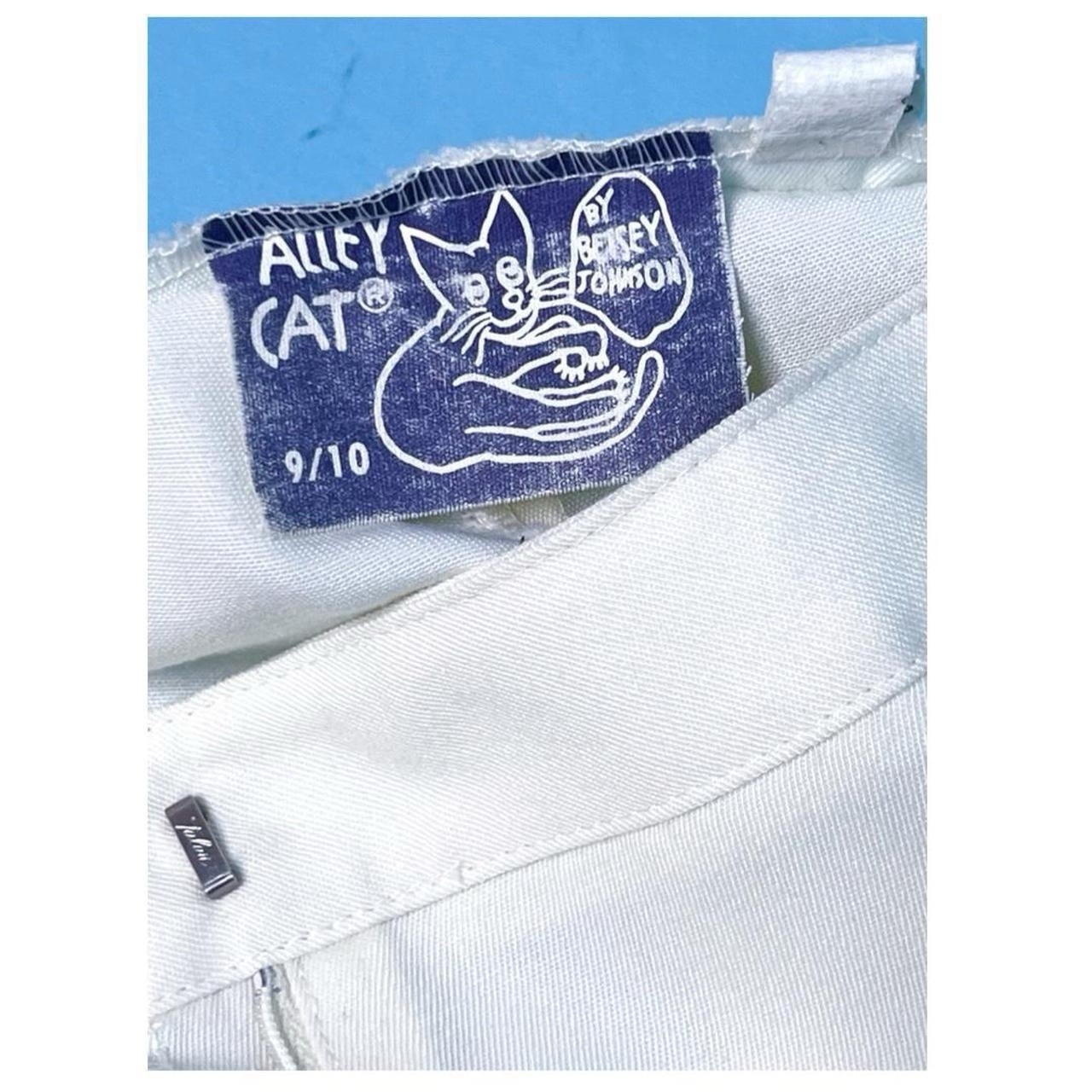 VTG 70s Betsey Johnson Alley Cat Label White Flared Pants Rare Vintage Sz 9/10