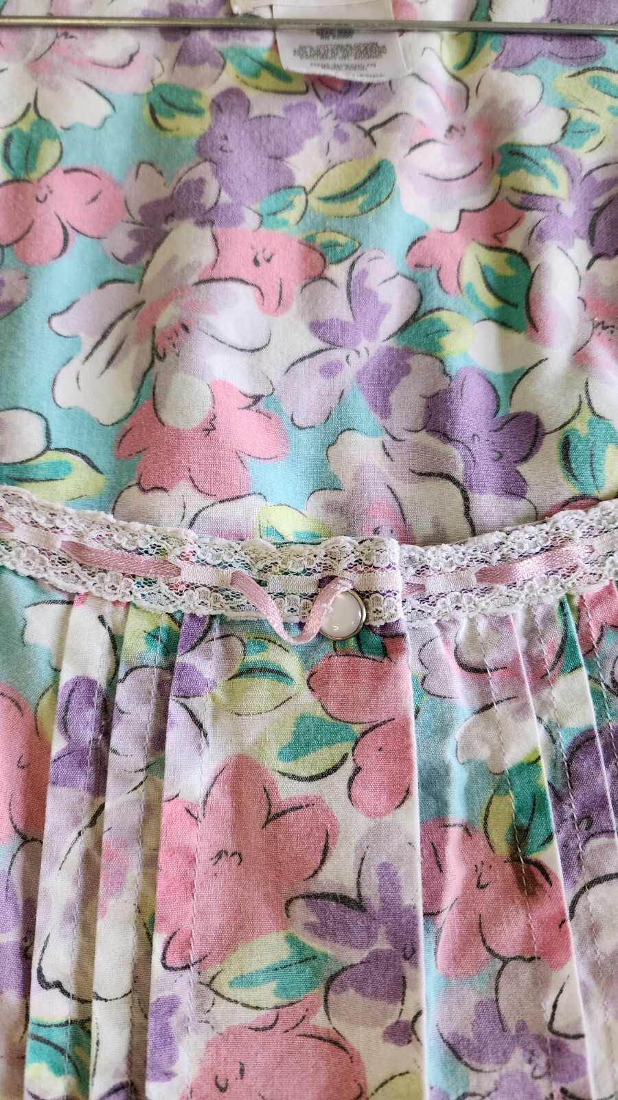 Vintage K-Mart PINK With Pearl Style Snap Closure House Coat Duster Nightgown L