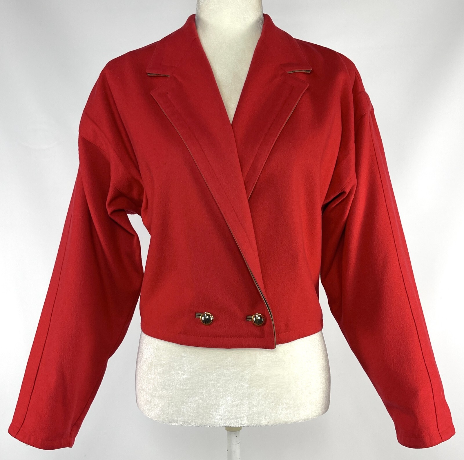 Very Rare Vintage late 70’s Gianni Versace Red Wool Short Jacket Made in Italy